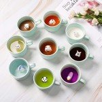 Jeuhoue Chick Ceramic Cup Hidden 3D Animal Inside Mug,8 oz, Lovely Mug for Christmas, Birthday, Valentine's Day Gifts, Surprise Gifts for Friends and Families (Chick 8oz)