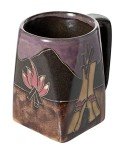 Mara Stoneware Teepee Native American Campfire Design 12oz Handcrafted Coffee Tea Mug