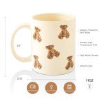 FableKnot Cute Teddy Bear Coffee Mug- Cartoon Bear Cups-Adorable Gifts for Kids and Women-Ceramic Mug for Home, Office-Perfect for Animal Lovers, Teachers, Parents-11OZ