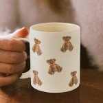 FableKnot Cute Teddy Bear Coffee Mug- Cartoon Bear Cups-Adorable Gifts for Kids and Women-Ceramic Mug for Home, Office-Perfect for Animal Lovers, Teachers, Parents-11OZ