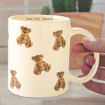 FableKnot Cute Teddy Bear Coffee Mug- Cartoon Bear Cups-Adorable Gifts for Kids and Women-Ceramic Mug for Home, Office-Perfect for Animal Lovers, Teachers, Parents-11OZ