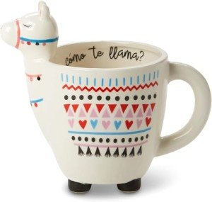 VOTUM Animal-Shaped Llama Coffee Mug, 18.6 fl. oz. - Handmade, Adorable Tea Cup with Printed Como Te Llama Writing - Premium Ceramic Gifts for Women & Men