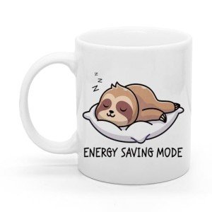 XQLZY Energy Saving Mode Sloth Funny Coffee Mug, Cute Work, Lazy Mode Mug, Humorous Sarcastic Office Gifts for Men Women Friend Coworker Boss Sloth Lover, Gifts for Woman Sister BFF