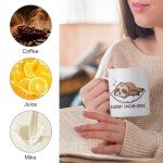 XQLZY Energy Saving Mode Sloth Funny Coffee Mug, Cute Work, Lazy Mode Mug, Humorous Sarcastic Office Gifts for Men Women Friend Coworker Boss Sloth Lover, Gifts for Woman Sister BFF