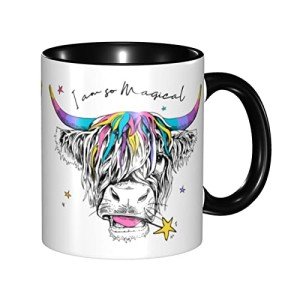 Yrebyou Cow Coffee Mug 11oz Ceramic Tea Cup for Women Men Birthday Christmas Gifts Office Home Microwave Funny Novelty