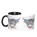 Yrebyou Cow Coffee Mug 11oz Ceramic Tea Cup for Women Men Birthday Christmas Gifts Office Home Microwave Funny Novelty