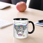 Yrebyou Cow Coffee Mug 11oz Ceramic Tea Cup for Women Men Birthday Christmas Gifts Office Home Microwave Funny Novelty
