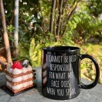 HIWERAN Sarcasm Mug Gifts for Colleague, I Cannot be Held Responsible for What My Face 11Oz Coffee Mugs, Coworker Birthday Gift, Funny Mug for Office Work