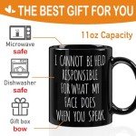 HIWERAN Sarcasm Mug Gifts for Colleague, I Cannot be Held Responsible for What My Face 11Oz Coffee Mugs, Coworker Birthday Gift, Funny Mug for Office Work