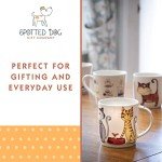 SPOTTED DOG GIFT COMPANY Cat Mug, Single Coffee Mug, Animal Themed Ceramic Tea Cup for Hot Drinks, Microwave Dishwasher Safe, Cute Kitchen Gifts for Cat Lovers - 12oz