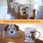 SPOTTED DOG GIFT COMPANY Cat Mug, Single Coffee Mug, Animal Themed Ceramic Tea Cup for Hot Drinks, Microwave Dishwasher Safe, Cute Kitchen Gifts for Cat Lovers - 12oz