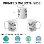 Funny Coffee Mug Classy Sassy and A Bit Smart Assy Coffee Mugs for Women Birthday White Elephant Christmas Inspirational Gifts for Friends Coworkers Family 11 Ounce White