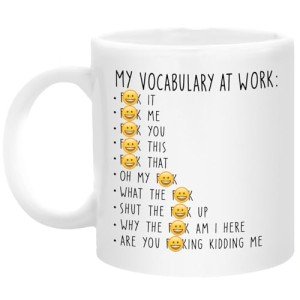 Pawfect House Gifts My Work Vocabulary Coffee Mug - Funny Coworker Birthday Gift Idea for Him or Her, Sarcastic Gag Going Away Farewell Gift for Men Women, Birthday Gifts for Coworker Friends Sisters