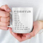 Pawfect House Gifts My Work Vocabulary Coffee Mug - Funny Coworker Birthday Gift Idea for Him or Her, Sarcastic Gag Going Away Farewell Gift for Men Women, Birthday Gifts for Coworker Friends Sisters