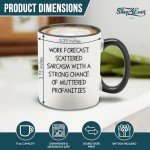 shop4ever Work Forecast Scattered Sarcasm Ceramic Coffee Mug Tea Cup 11 oz. Funny Coworker Gift Novelty Gag Gifts (Black Handle)