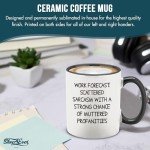 shop4ever Work Forecast Scattered Sarcasm Ceramic Coffee Mug Tea Cup 11 oz. Funny Coworker Gift Novelty Gag Gifts (Black Handle)
