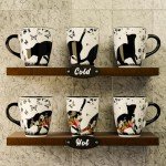 Color Changing Cat Coffee Mug 12OZ - Ceramic Heat Sensitive Cup Hot Cocoa Tea Milk Mugs Hot Drinks and beverages Unique Beautiful Holiday Christmas gift Idea for Cat lovers Furparent women mom grandma