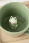 DIHOclub Frog Coffee Cup Hidden 3D Animal Inside Mug,Garden series Handmade Figurine Mugs 12OZ(Green)