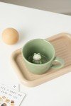 DIHOclub Frog Coffee Cup Hidden 3D Animal Inside Mug,Garden series Handmade Figurine Mugs 12OZ(Green)