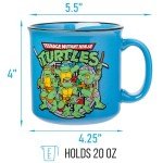 Silver Buffalo Teenage Mutant Ninja Turtles TMNT Turtle Power Ceramic Camper Mug, 20 Ounces