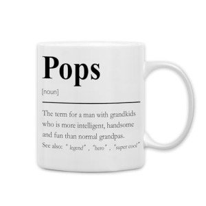 QASHWEY Pops Mug, Pop Pop Grandpa Pops Gifts from Grandkids Coffee Mug, Grandpa Mugs, Fathers Day Christmas Mugs Tea Cup Gifts for Pops PopPop Grandpas, Pops Definition Coffee Cups Ceramic 11oz
