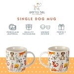 SPOTTED DOG GIFT COMPANY Dog Mug, Single Coffee Mug, Cute Animal Themed Ceramic Tea Cup for Hot Drinks, Microwave & Dishwasher Safe, Decorative Kitchen Gifts for Dog Lovers - 12oz