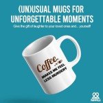 Coffee Makes Me Feel Less Murdery Coffee Lover Gifts For Coworkers Sarcastic Novelty Drinkware Ceramic Mug 11 oz White 11 oz