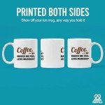 Coffee Makes Me Feel Less Murdery Coffee Lover Gifts For Coworkers Sarcastic Novelty Drinkware Ceramic Mug 11 oz White 11 oz