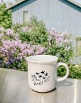 Coffee and Bible Time Ceramic Mug – 15 oz White Coffee Cup with 'Look at the Birds' Christian Artwork – Inspirational Scripture Mug – Matte Finish – Faith Gift for Women & Bible Lovers