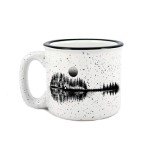 Large Coffee Mug with Nature Guitar Print - Music Themed Ceramic Mug with Hand-Printed Graphic - 15oz.