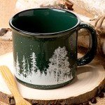 Large Coffee Mug with Nature Guitar Print - Music Themed Ceramic Mug with Hand-Printed Graphic - 15oz.