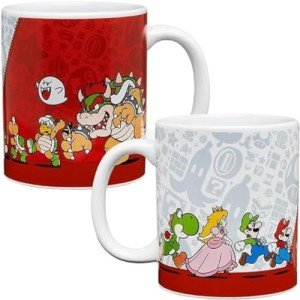 Paladone Super Mario Bros Official Licensed Nintendo Coffee Mug, Nostalgic Gamer Icon Gift for Luigi, Yoshi and Princess Peach Collectors 10oz Novelty Pop Culture Teacup