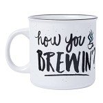 Friends How You Brewin Ceramic Camper-Style Coffee Mug, 20 Ounces