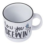 Friends How You Brewin Ceramic Camper-Style Coffee Mug, 20 Ounces