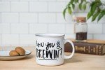 Friends How You Brewin Ceramic Camper-Style Coffee Mug, 20 Ounces