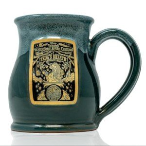 Bones Coffee Company Frog's Breath Handthrown Mug | Teal Coffee Mug | 14 oz Ceramic Novelty Drinking Cup