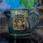 Bones Coffee Company Frog's Breath Handthrown Mug | Teal Coffee Mug | 14 oz Ceramic Novelty Drinking Cup