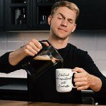 “I Need Coffee” Coffee Mug; Cool 15 oz White Ceramic Cup with a Funny Slogan; Great Unique Birthday or Novelty Gift