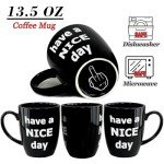 YOETTE Funny Gifts for Women Men Him Her Husband Wife Mom Dad Friend 13.5 oz Coffee Mug White Elephant Gifts for Adults Birthday Gag Gift Anniversary Black Cup Present