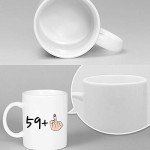 AliCarr I Am 59 Plus 1 Middle Finger Equals 60 Birthday Coffee Mugs - Novelty Ceramic Coffee Mug Tea Cup White 60th Birthday Gifts for Women Gift Ideas