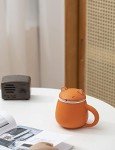 TANG PIN Orange Fox Infusion Mug, 13.5 OZ, Ceramic, Animal Coffee Mug
