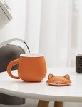 TANG PIN Orange Fox Infusion Mug, 13.5 OZ, Ceramic, Animal Coffee Mug