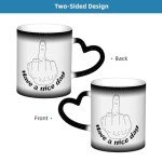 Flaskars Funny Coffee Mug - Have A Nice Day Heat Sensitive Color Changing Mug - White Elephant Gift for Adults, Funny Gag Gift Idea for Coworker, Best Friend, Men, Women