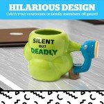 BigMouth Inc. Fart Mug, Funny Gag Gift, Large Ceramic Coffee Mug, Silent but Deadly - 22 Ounces