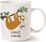 Funny Novelty sloth coffee mug,cute sloth Animal Tea Cup, Unique Valentines Mothers Day Graduation Birthday Present Christmas Gifts for Women Mom Him Her Wife Friend Sister Teacher Grandma