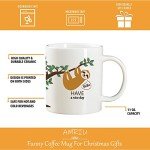 Funny Novelty sloth coffee mug,cute sloth Animal Tea Cup, Unique Valentines Mothers Day Graduation Birthday Present Christmas Gifts for Women Mom Him Her Wife Friend Sister Teacher Grandma
