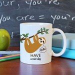 Funny Novelty sloth coffee mug,cute sloth Animal Tea Cup, Unique Valentines Mothers Day Graduation Birthday Present Christmas Gifts for Women Mom Him Her Wife Friend Sister Teacher Grandma