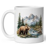 Grizzly Bear Ceramic Coffee Mug 11oz - Tea Coffee Mug with Comfortable Grip - Unique Animal Gift Cup for Office or Home - Vibrant Long-Lasting Print ID44991