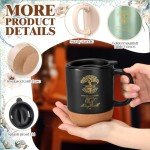 Jingmore 10 Pcs Christian Mugs Bulk Set Appreciation Gift Inspirational Bible Verse Coffee Mug 15oz Religious Christian Cups Church Gift for Women Men, Neutral Colors 10 Styles(English Tree of Life)
