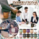 Jingmore 10 Pcs Christian Mugs Bulk Set Appreciation Gift Inspirational Bible Verse Coffee Mug 15oz Religious Christian Cups Church Gift for Women Men, Neutral Colors 10 Styles(English Tree of Life)